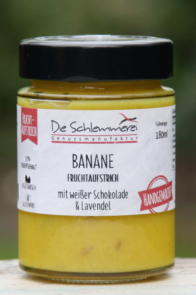 Banane mit weißer Schokolade & Lavendel Fruchtaufstrich 180g
